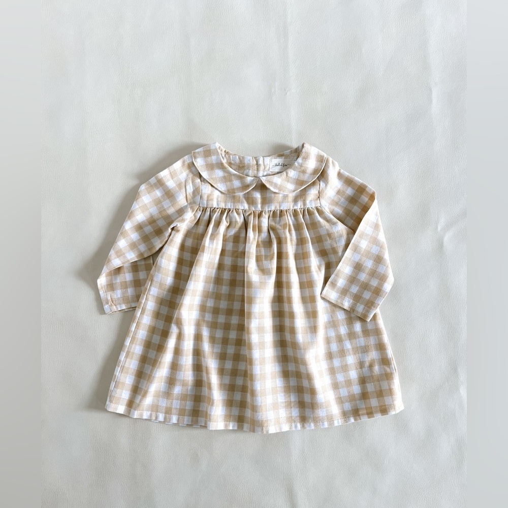 Knotted Fern Yellow Gingham Dress 12/18 VGUC